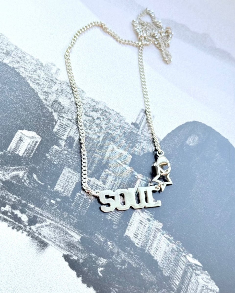 Soul Schriftzug an massiver Halskette aus sterling silber von chaingang