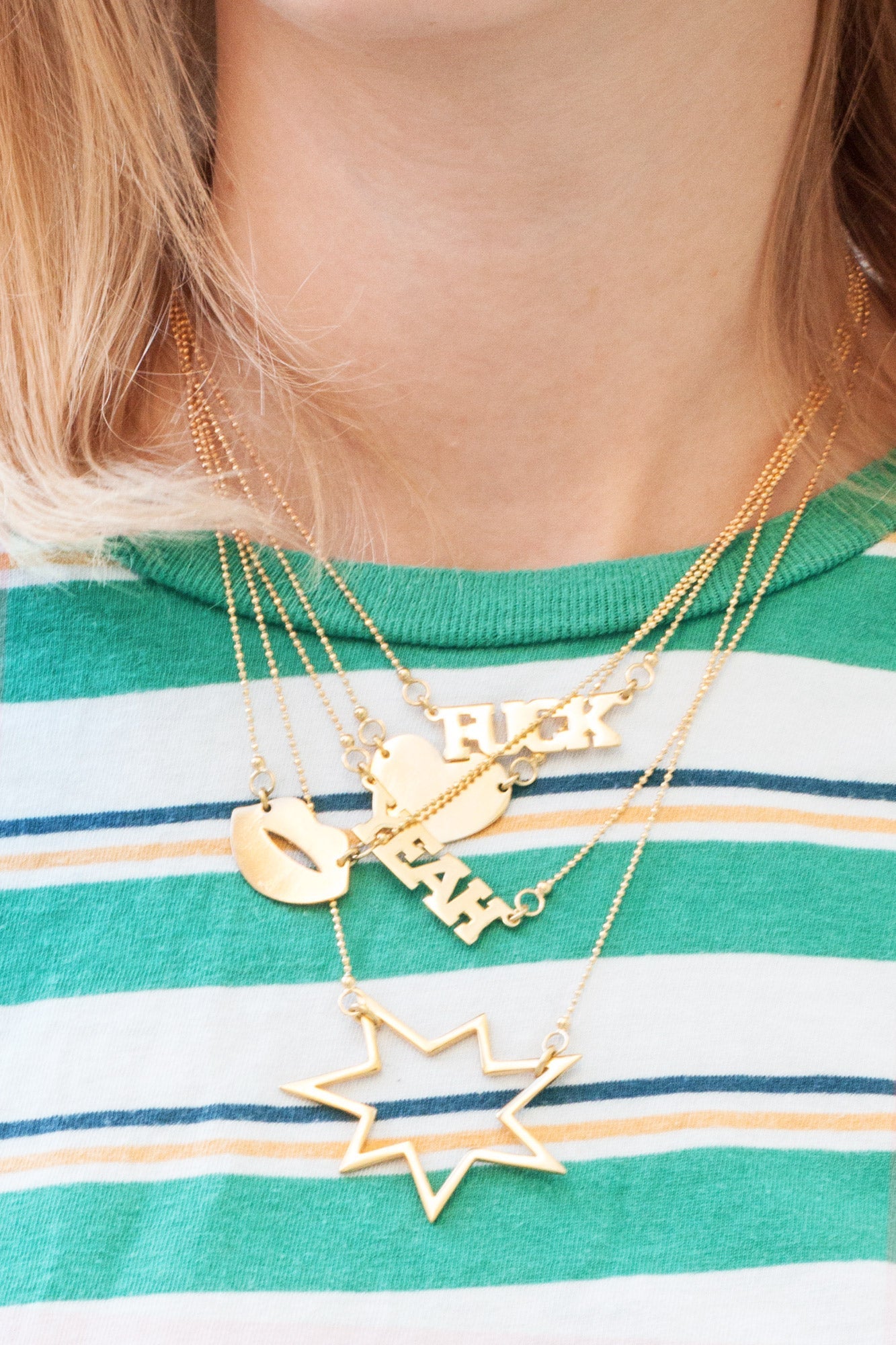 Halskette Gold Stern Anhänger Chaingang