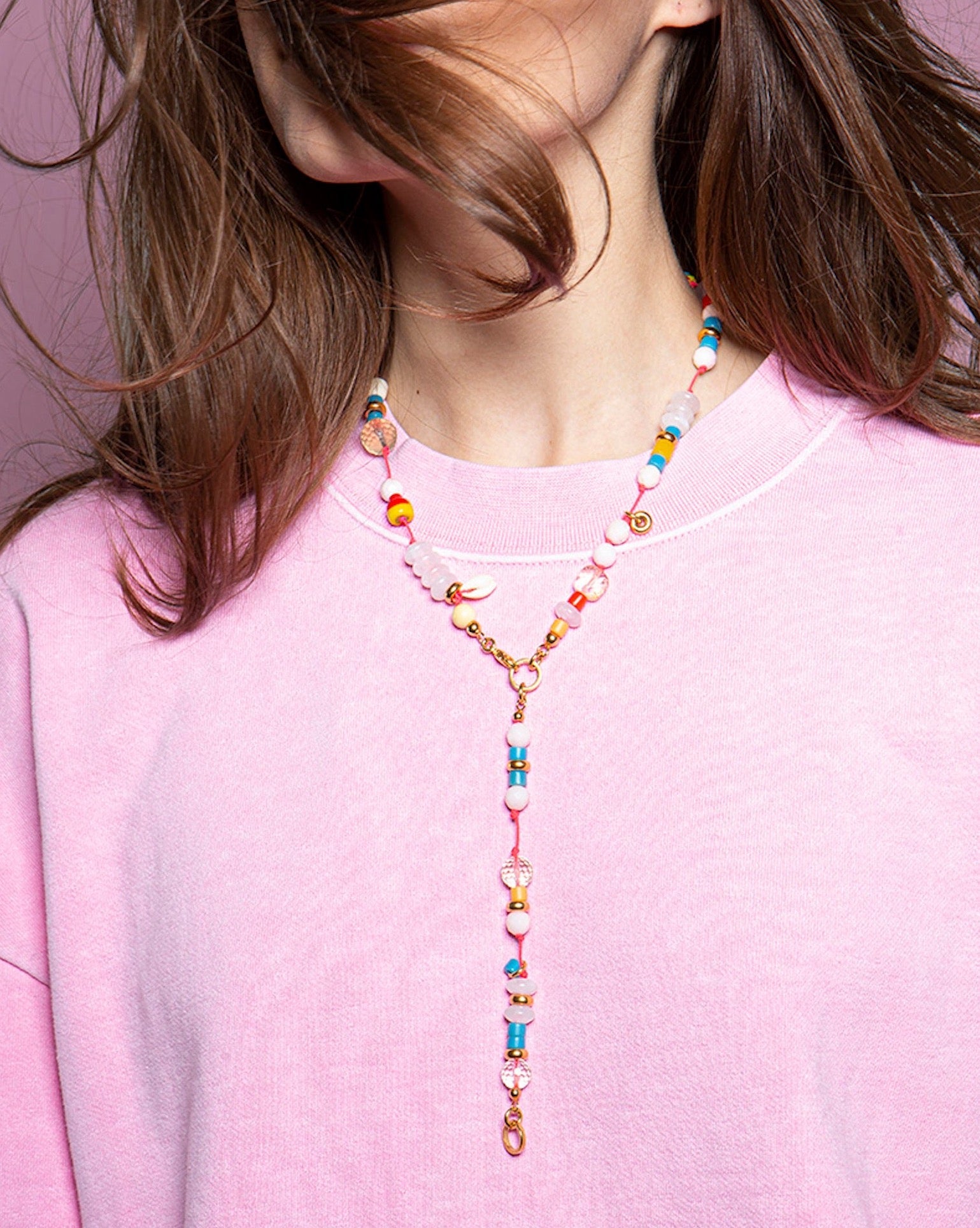 chaingang Halskette Rosenquarz