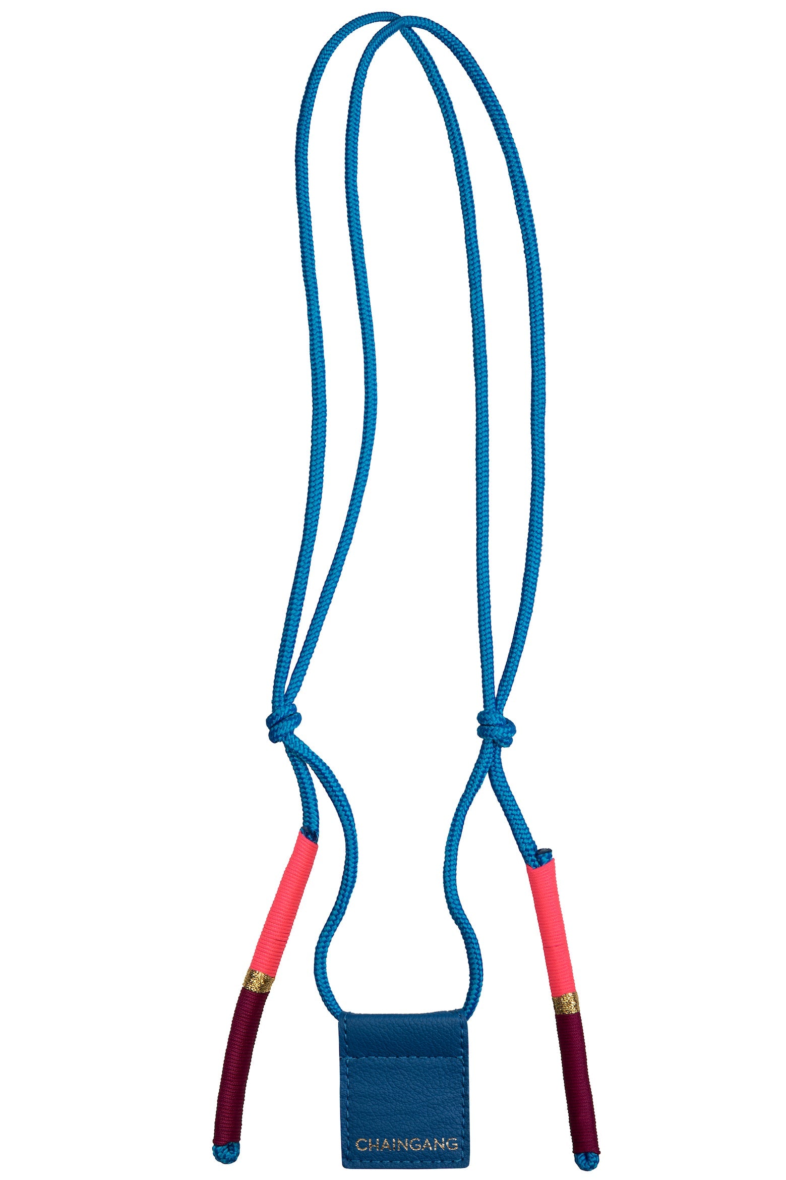 Handykette Blau Stoff Leder Verstellbar Chaingang