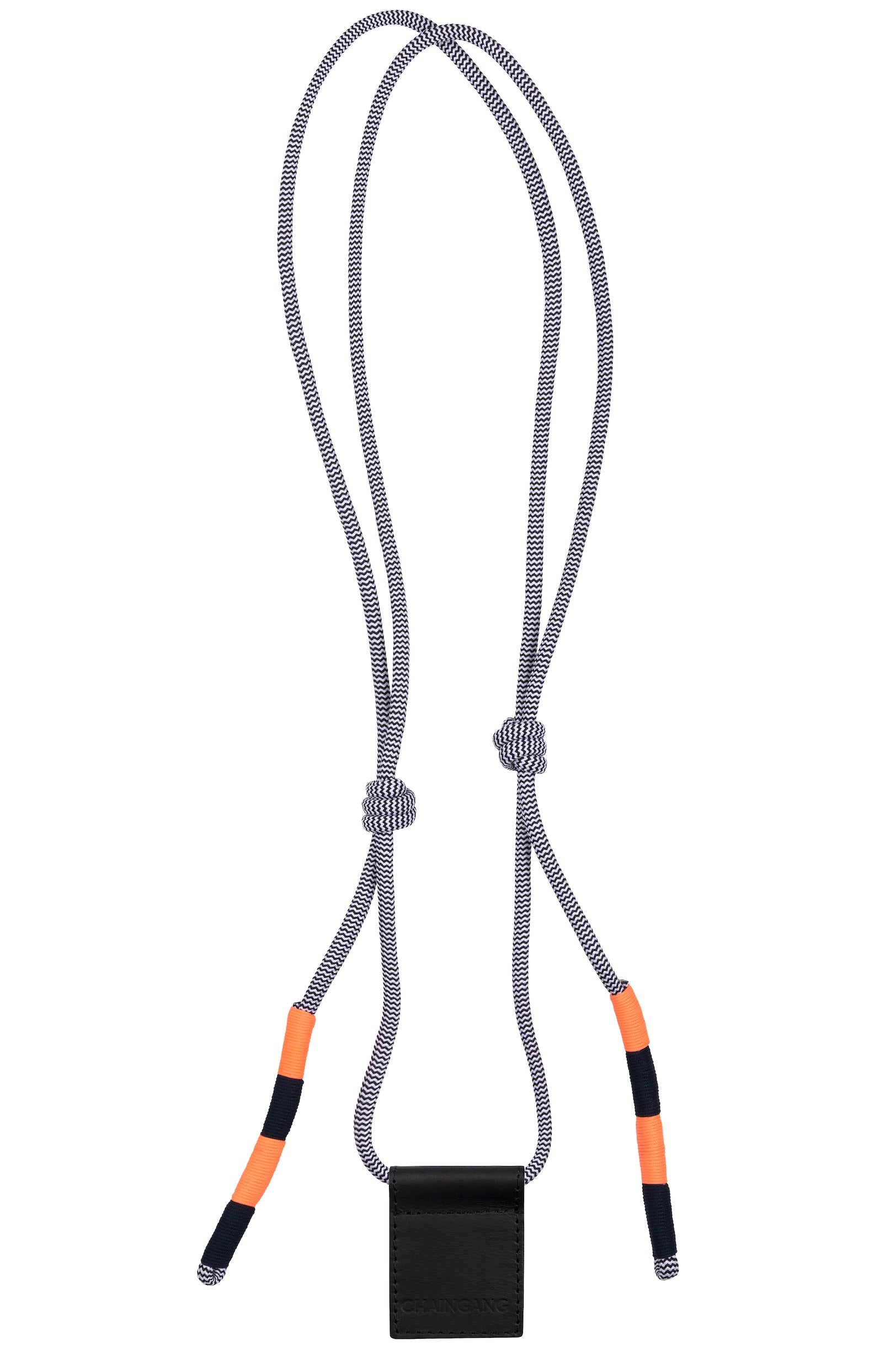 Handykette Orange Schwarz Weiß Leder Verstellbar Chaingang