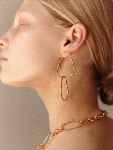 Ohrringe Gold Herz Drop Chaingang