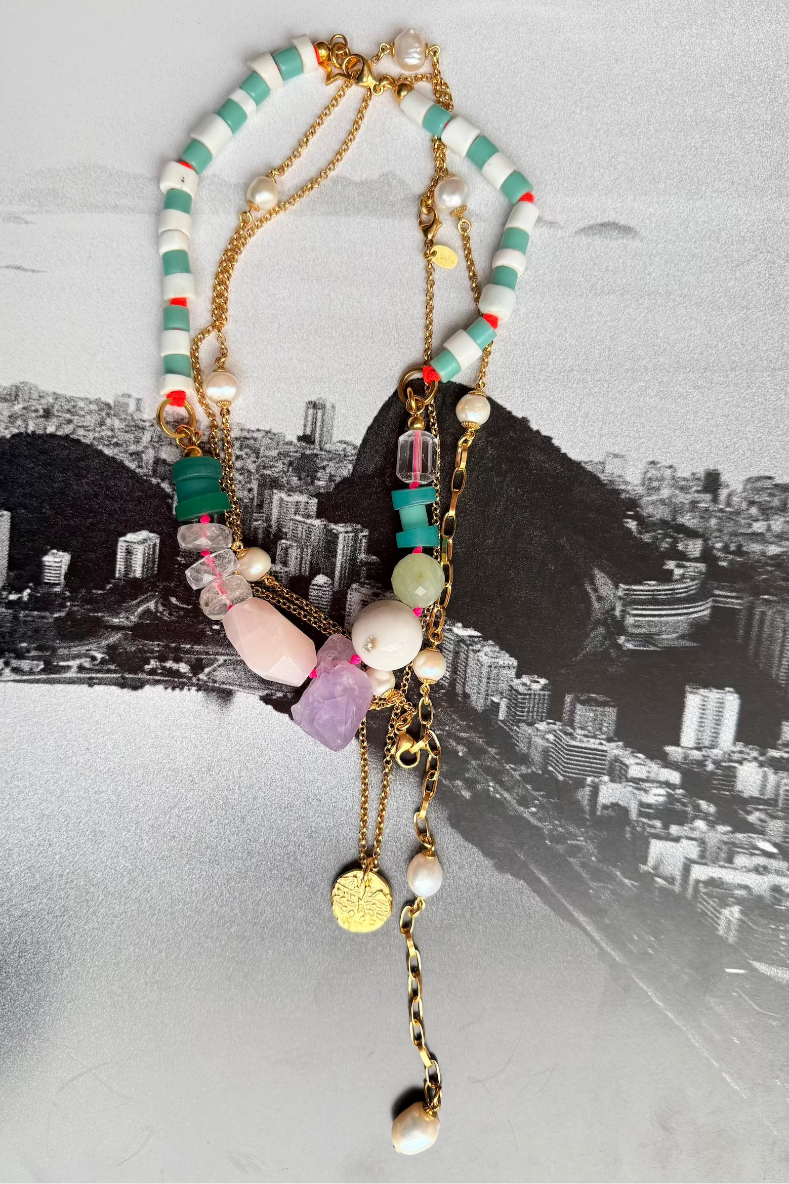 Layering Edelsteinkette und Gold Ketten von chaingang aus München