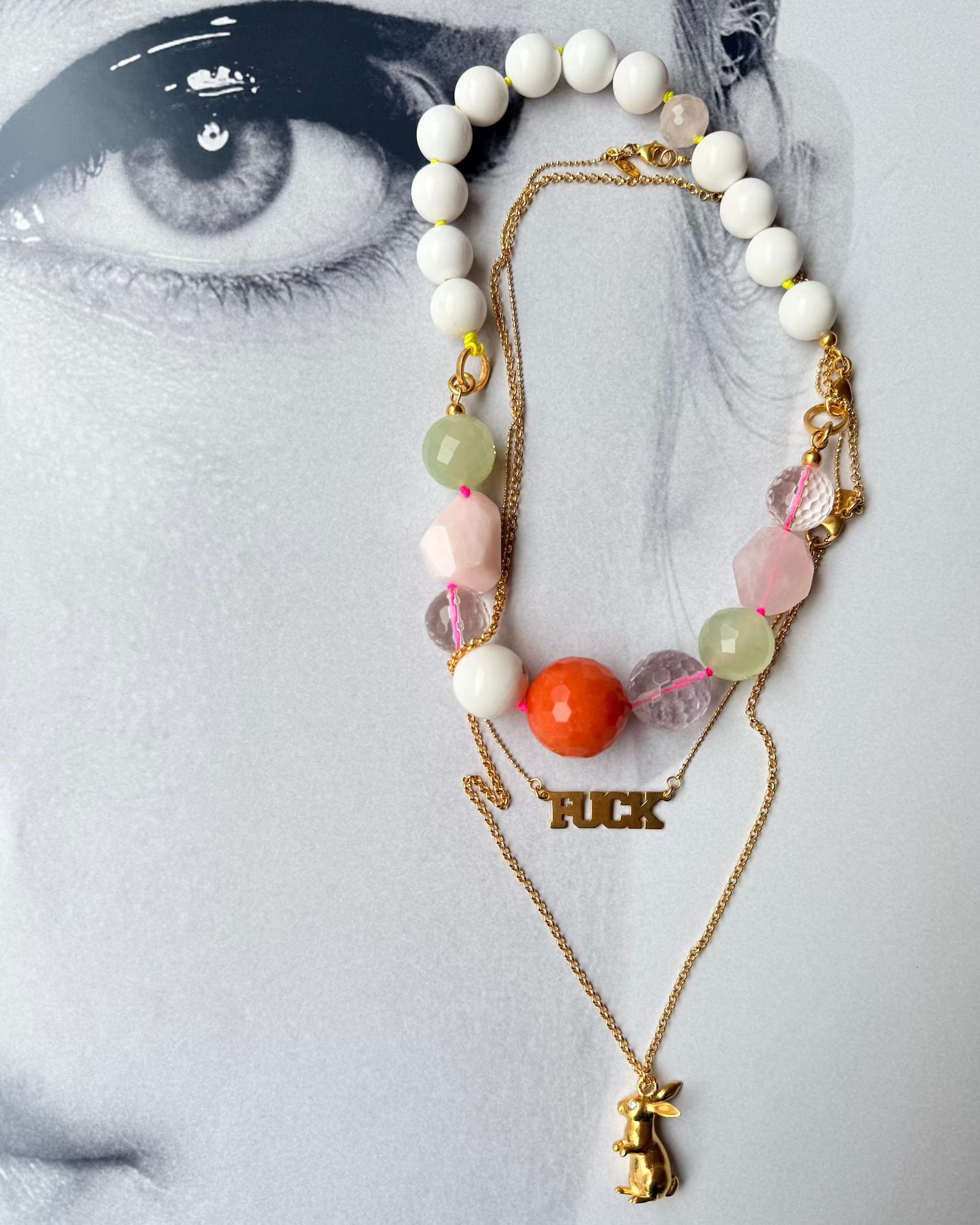 Edelstein Ketten Layering mit Goldketten von chaingang aus München