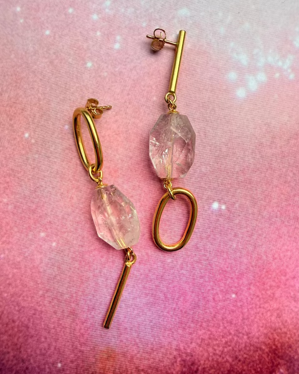 ohrringe la luna amethyst und gold ohrhänger