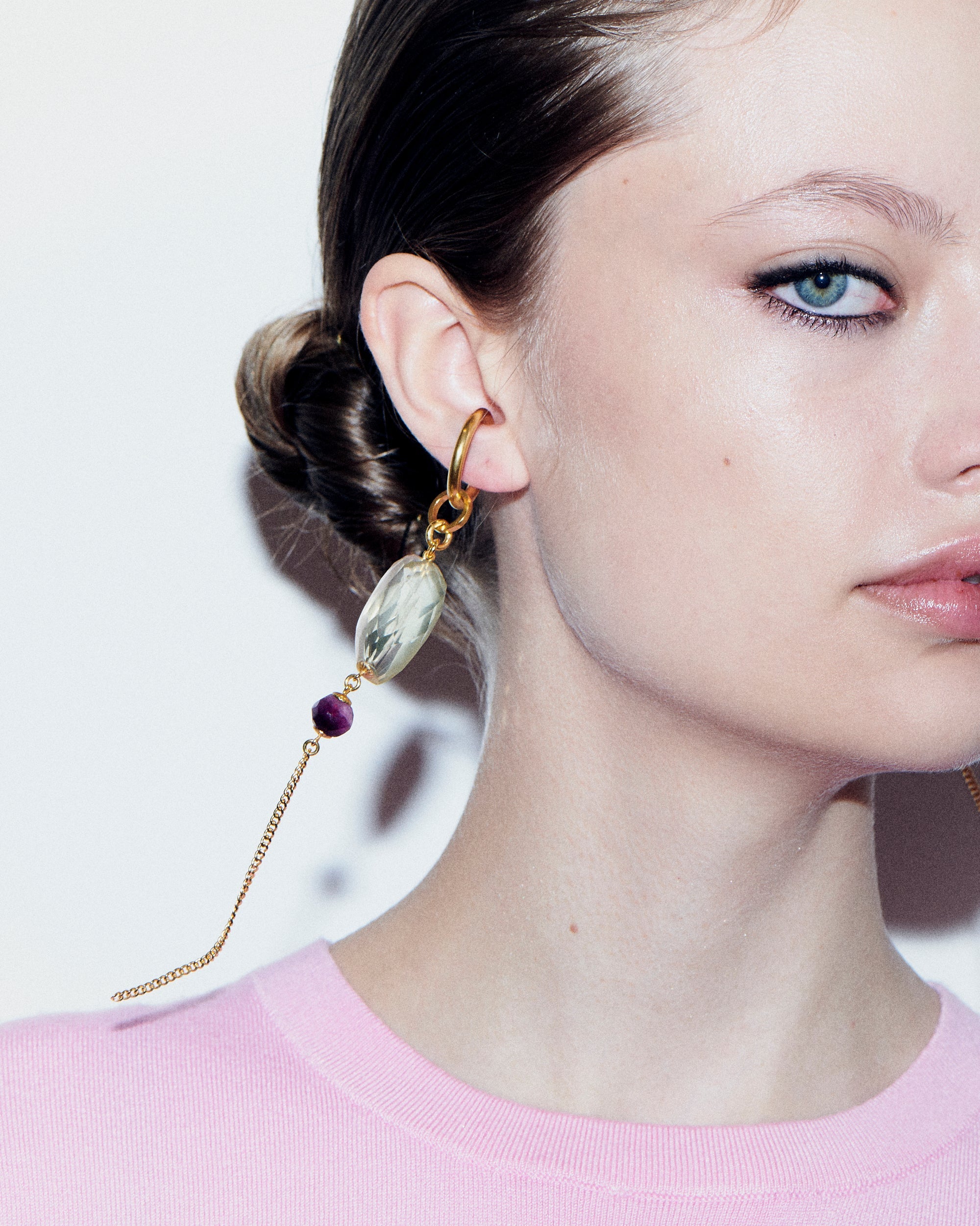 Earcuff Chaingang Chana Citrin Gold Edelsteine