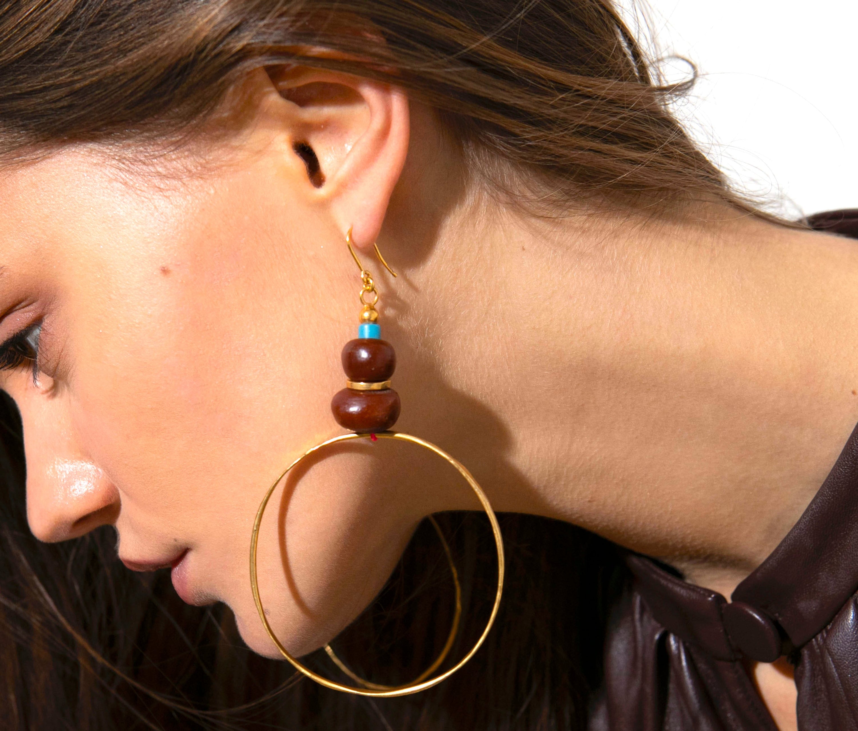 chaingang große Ohrringe Big Amber Boheme