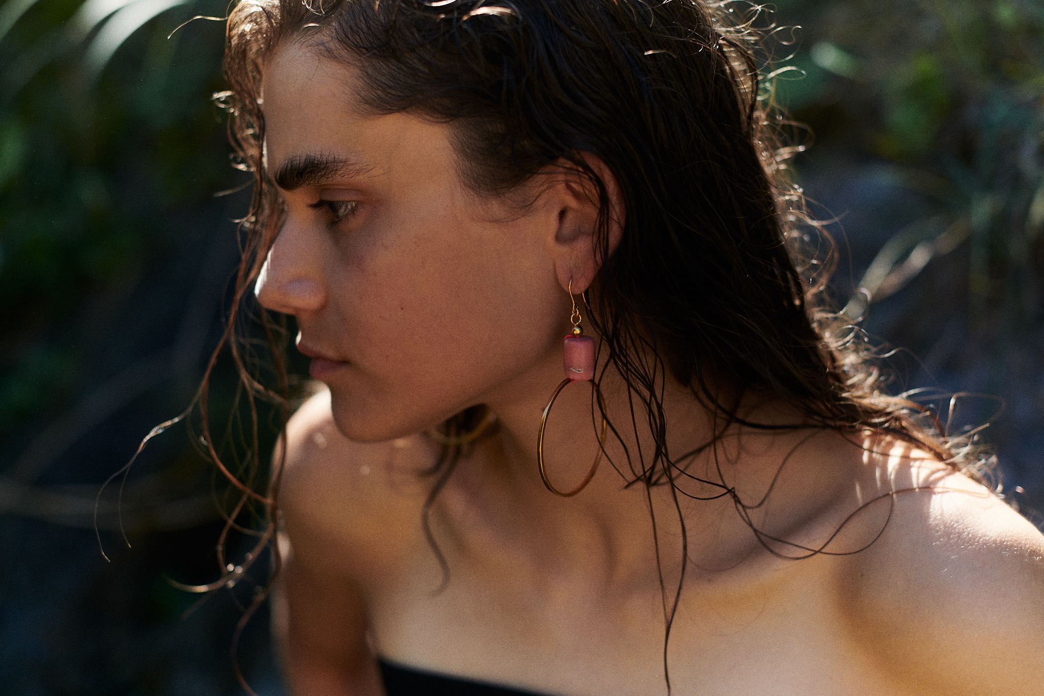 Ohrringe Gold Koralle Ring Chaingang