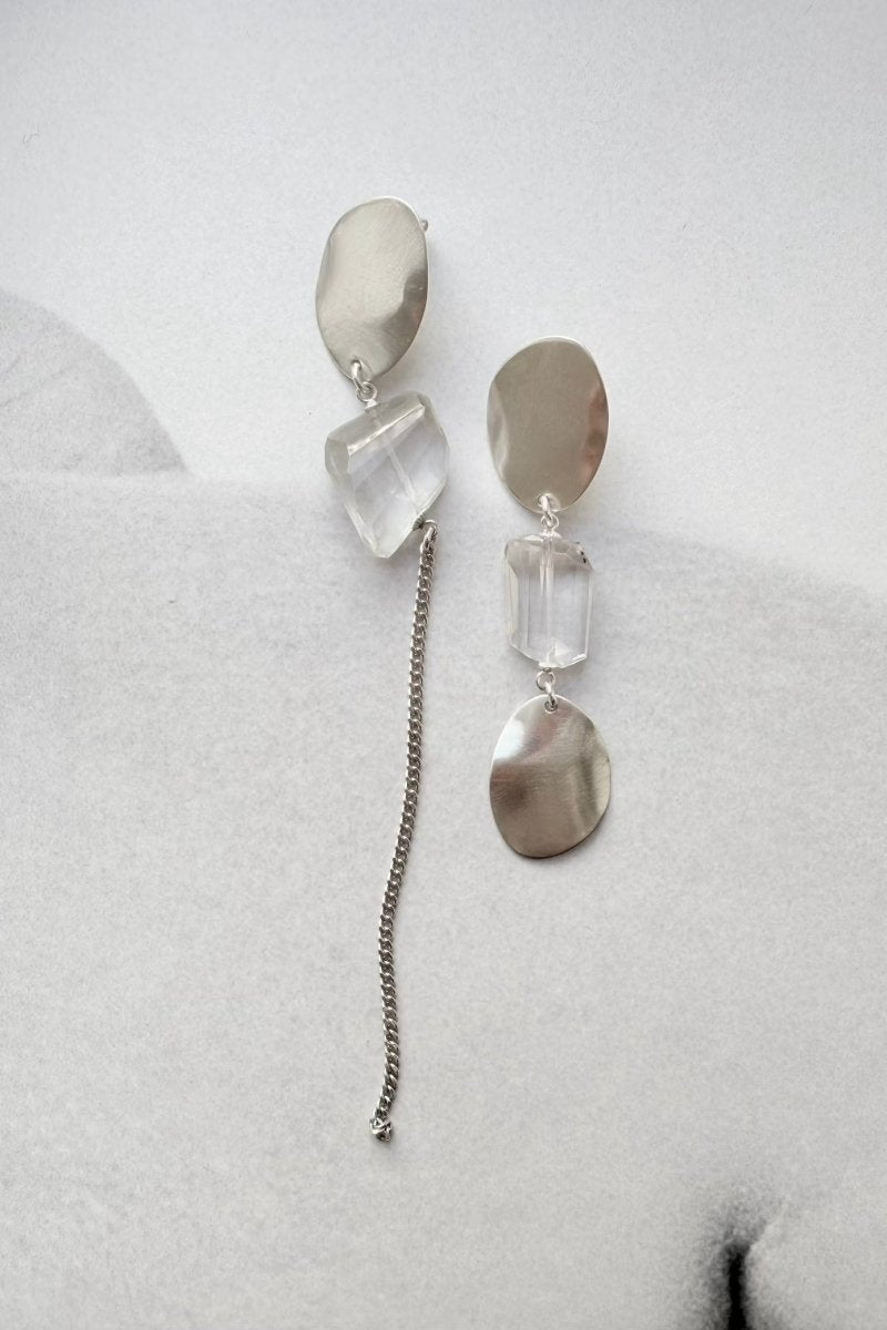 Sterling Silber Ohrringe Dua mit Bergkristallen,  aus dem Schmuckatelier in München