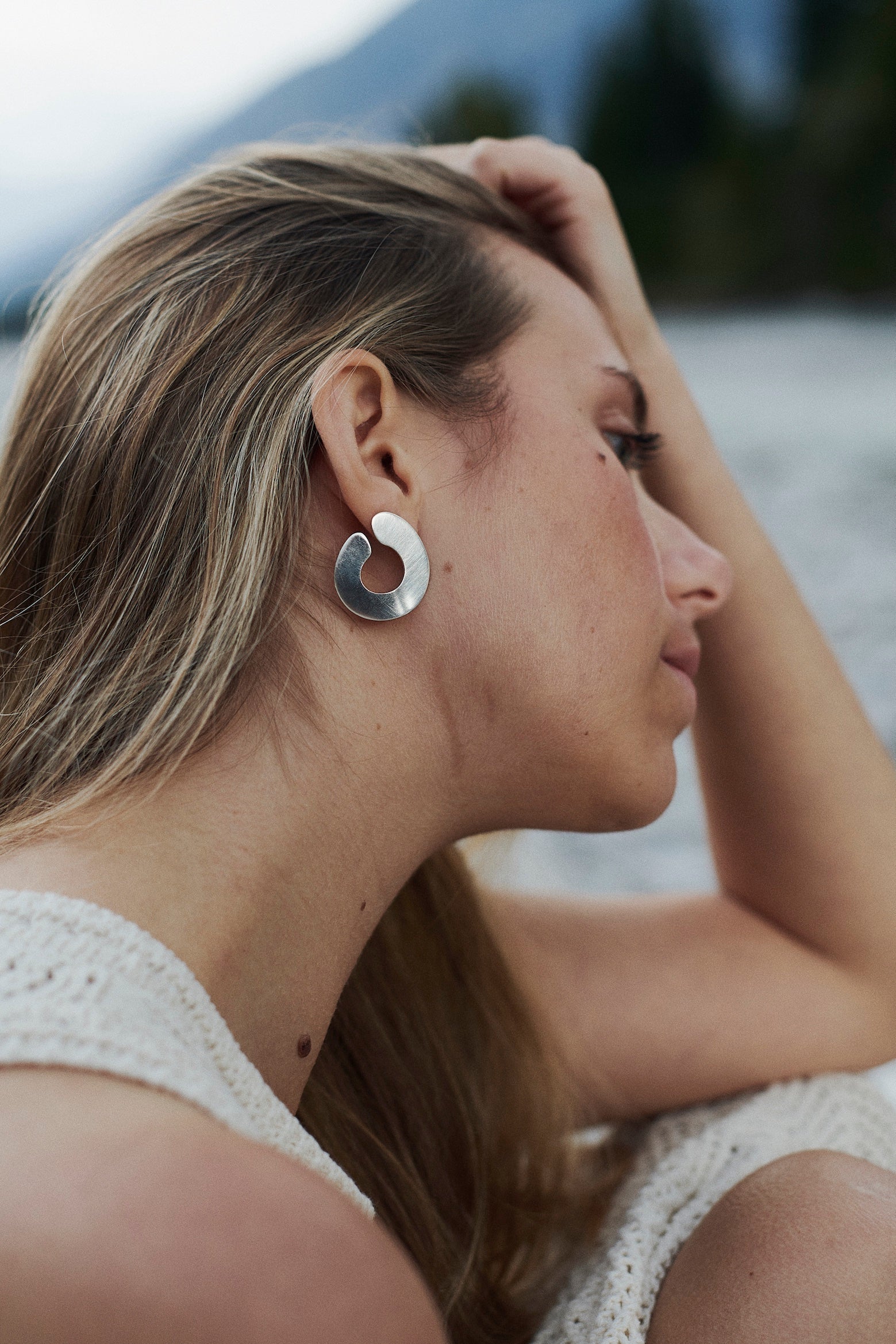 Ohrringe Fullmoon Silber leicht