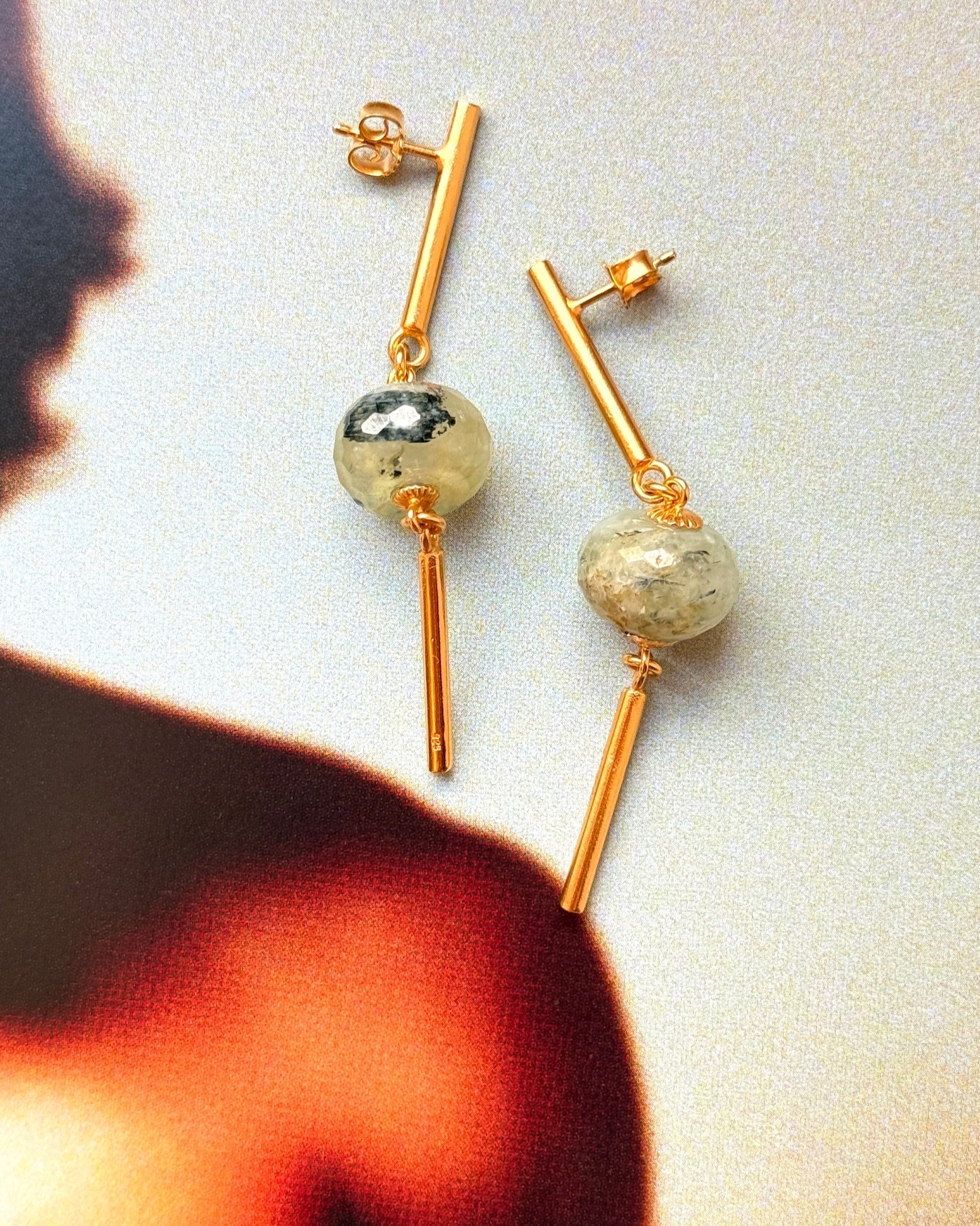 chaingang gruene edelsteine ohrringe