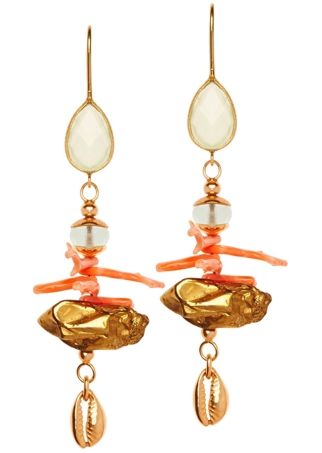 chaingang ohrringe extravagant koralle