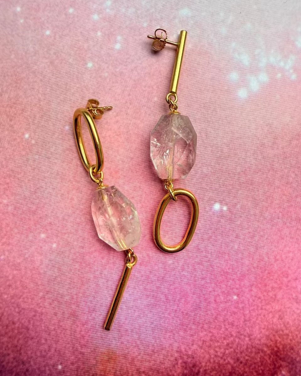 ungleiche ohrringe la luna amethyst und gold ohrhänger aus München