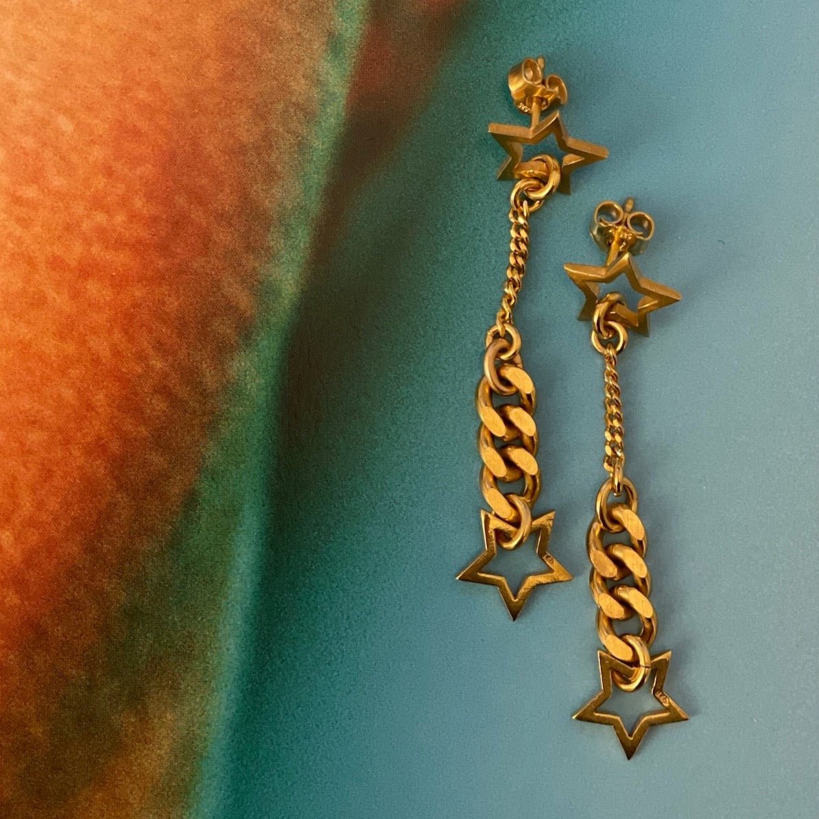 chaingang Ohrringe Lulu gold mit sternen steckern