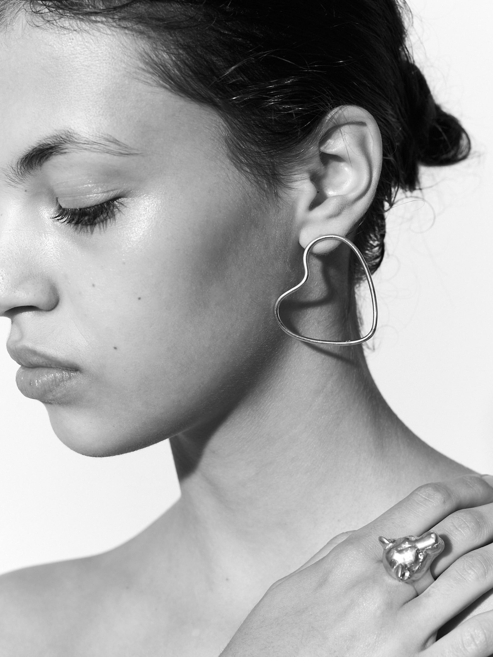 Ohrringe My Easy Heart Silber Herz Stecker Chaingang