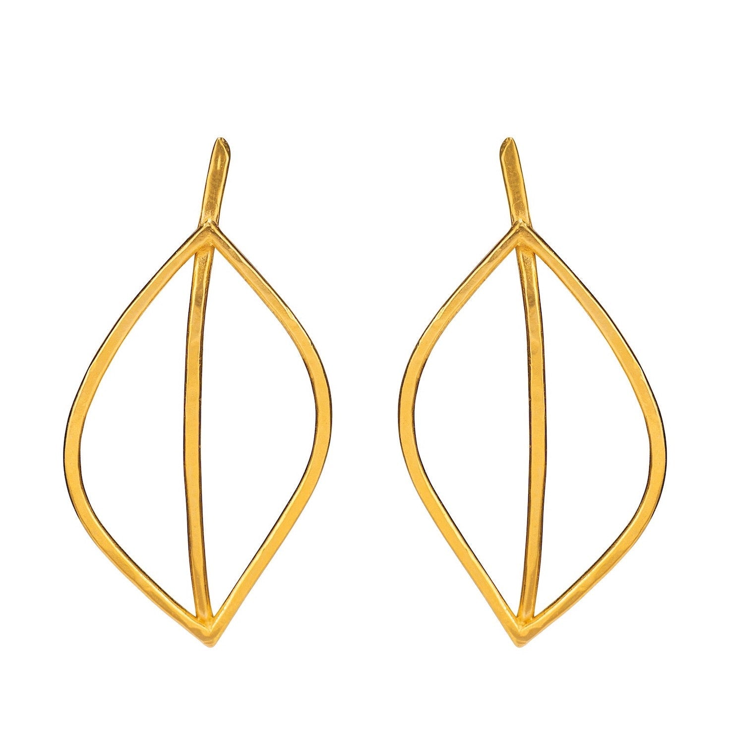Ohrringe Gold Blatt Chaingang