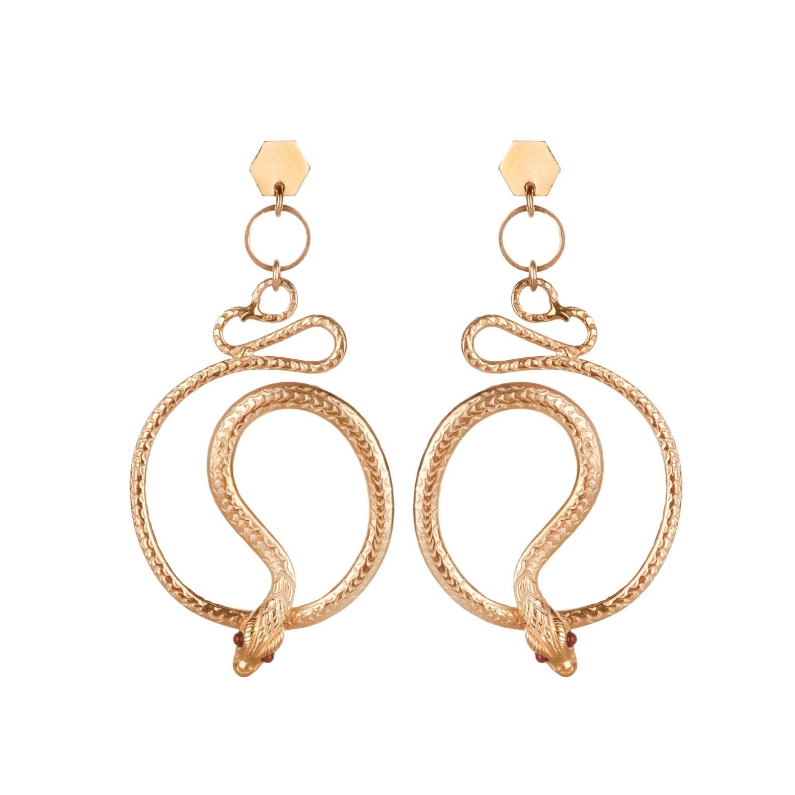 Ohrringe Gold Stecker Schlange Chaingang