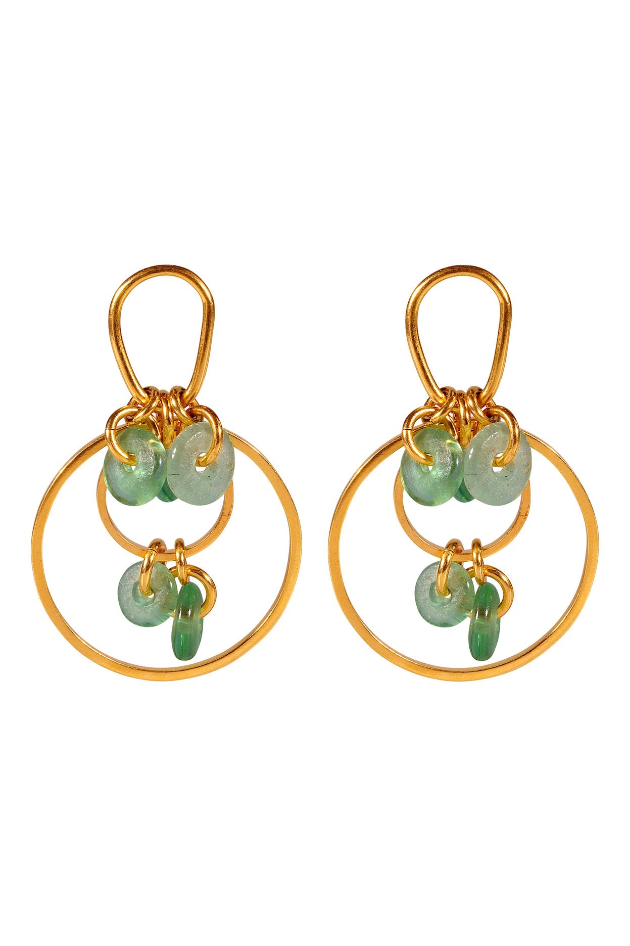 chaingang ohrringe seaglass grün gold
