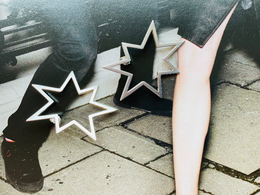 Ohrringe Silber Stern Zackig Spitzen Stecker Chaingang