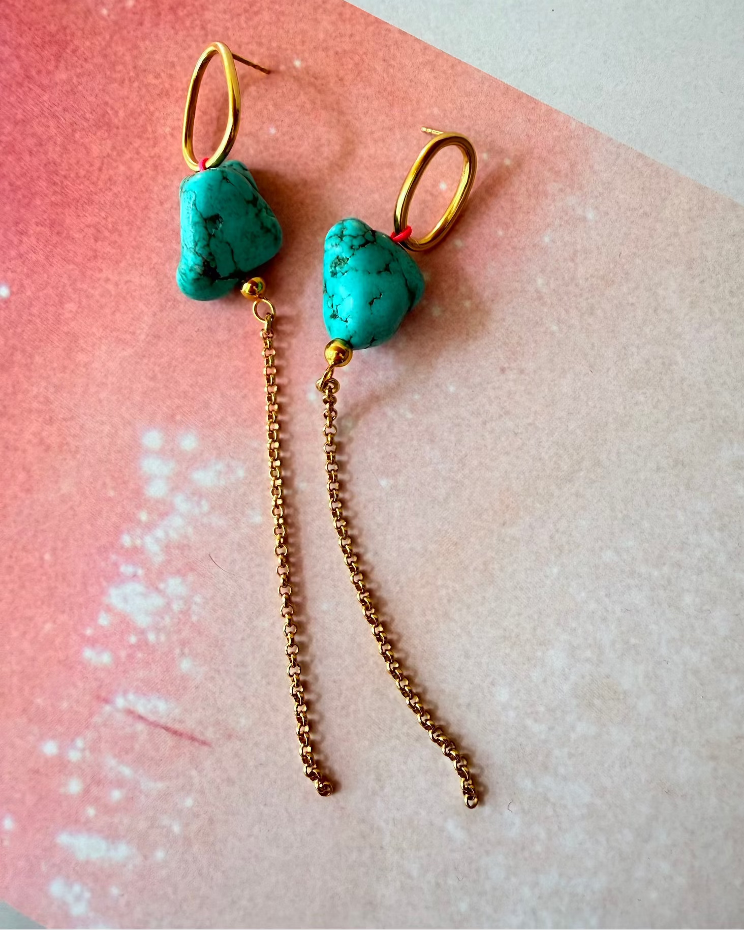 Statement Ohrringe von Chaingang aus München mit Türkisen
