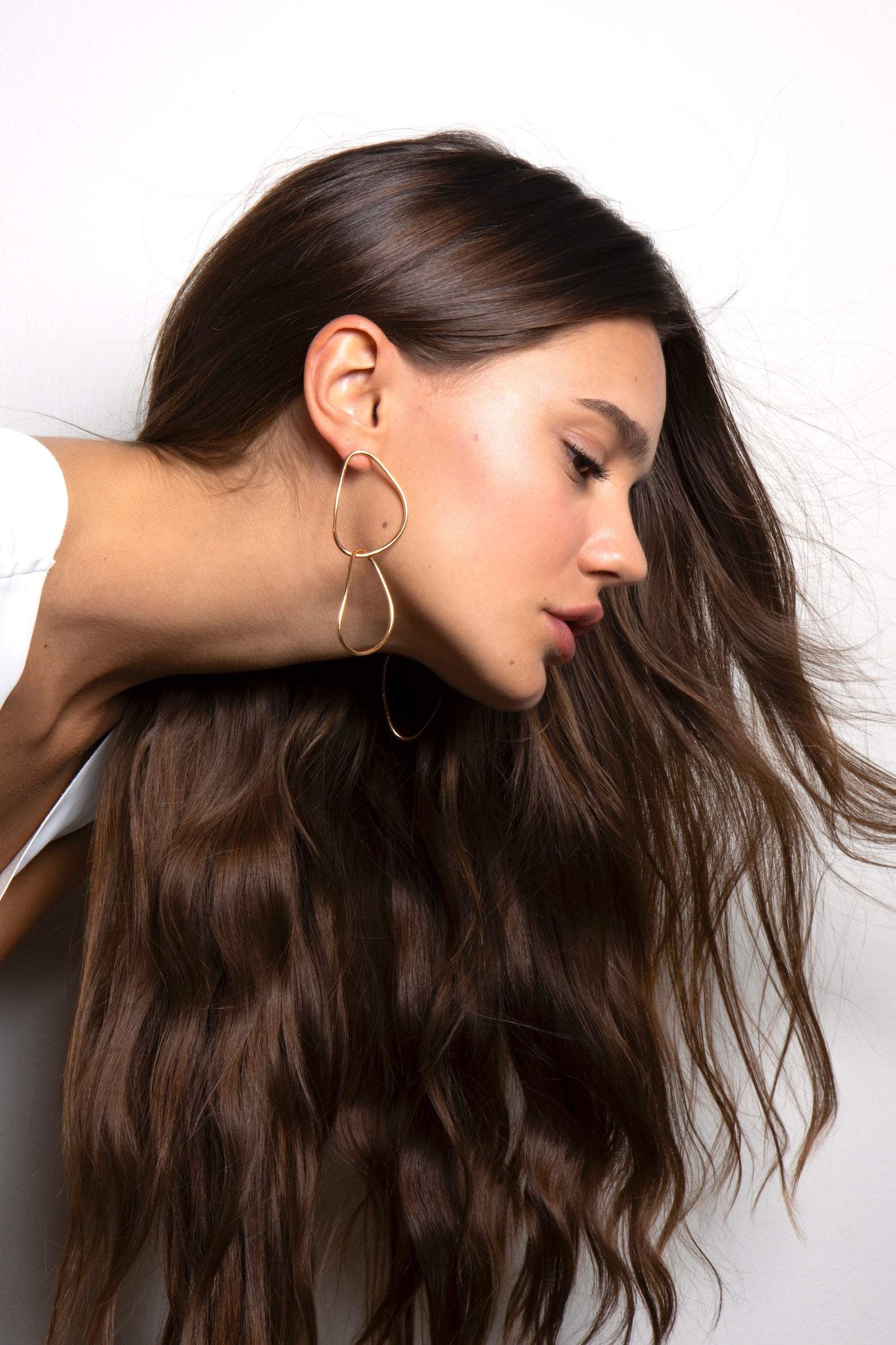 Ohrringe  twoflow Gold Lang Stecker Chaingang