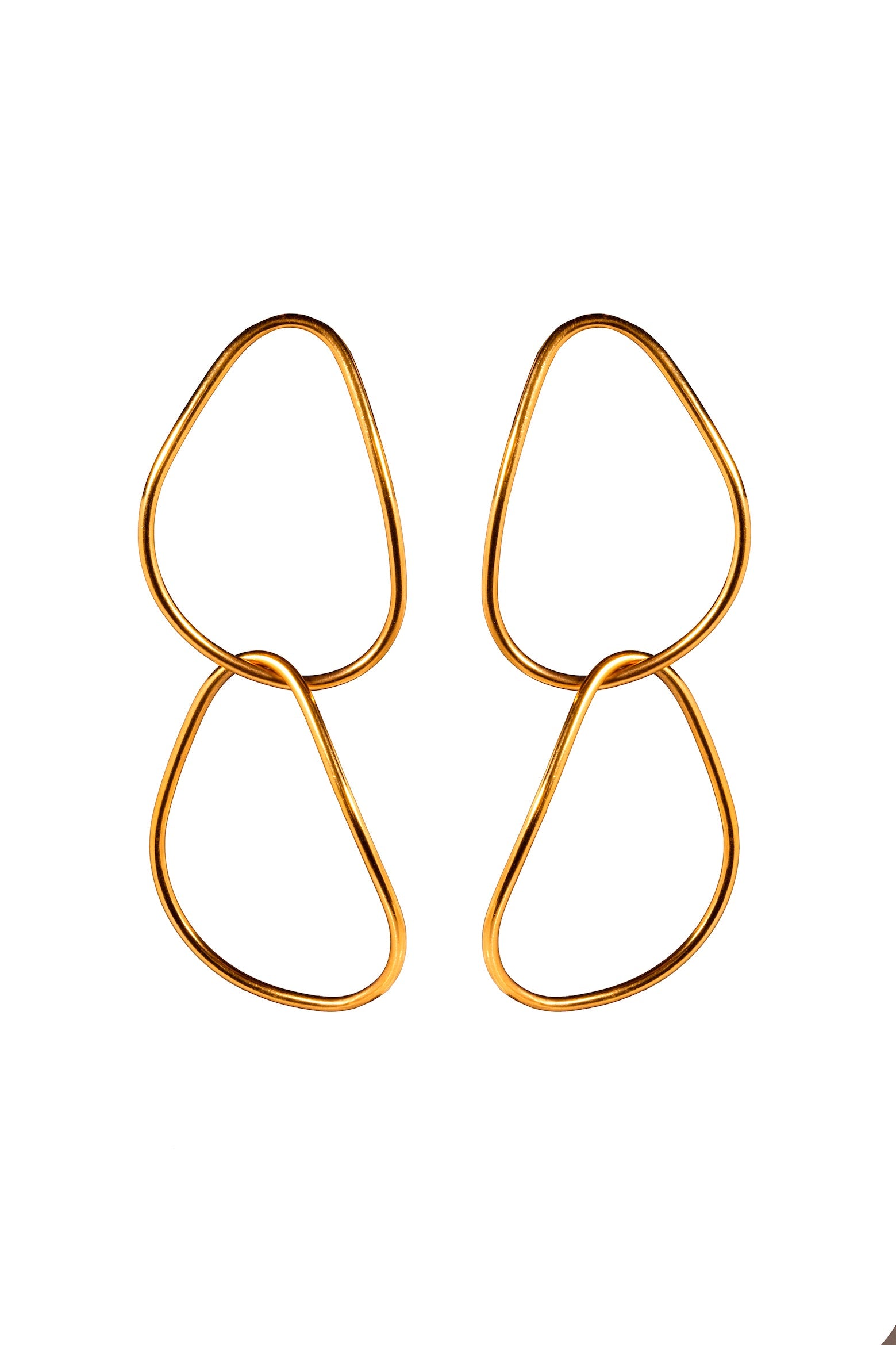 chaingang twoflow große leichte ohrringe gold