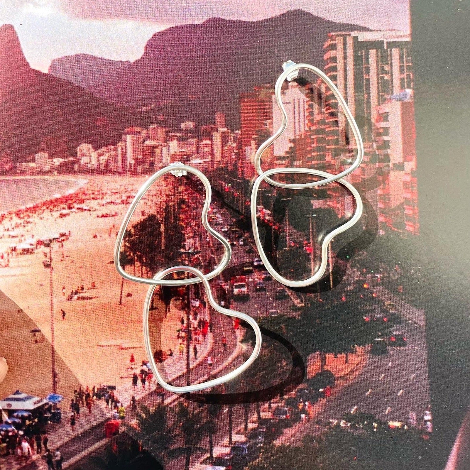 Ohrringe Silber Abstrakt Stecker Chaingang