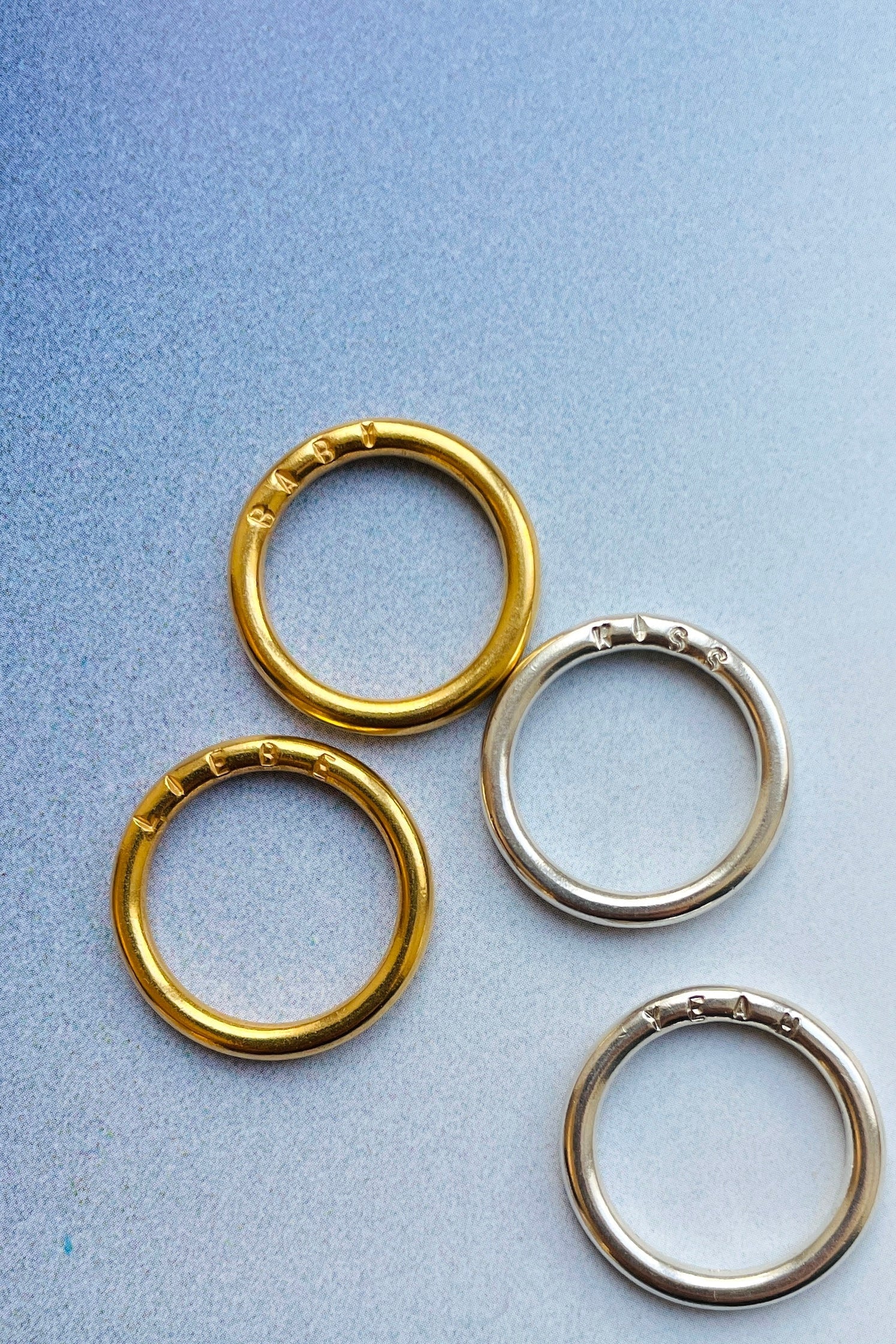 Ring Graviert Gold Silber Schlicht Chaingang