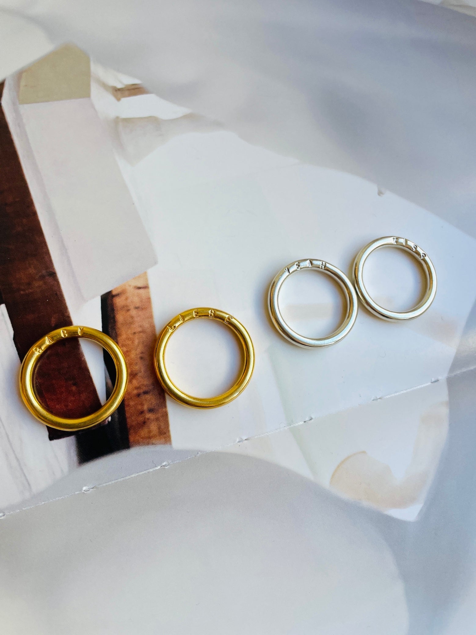 Ringe Graviert Gold Silber Simpel Schlicht Minimalistisch Chaingang