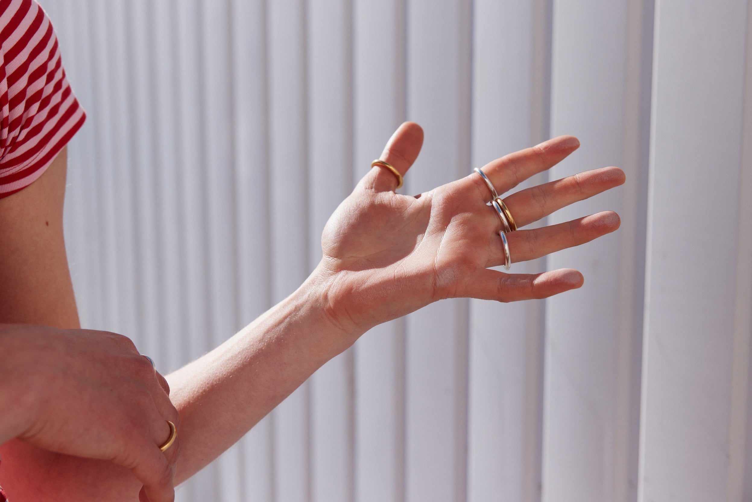 Ringe für Mittelfinger, Zeigefinger und Daumen von chaingang aus Silber oder Gold, handgefertigt in München