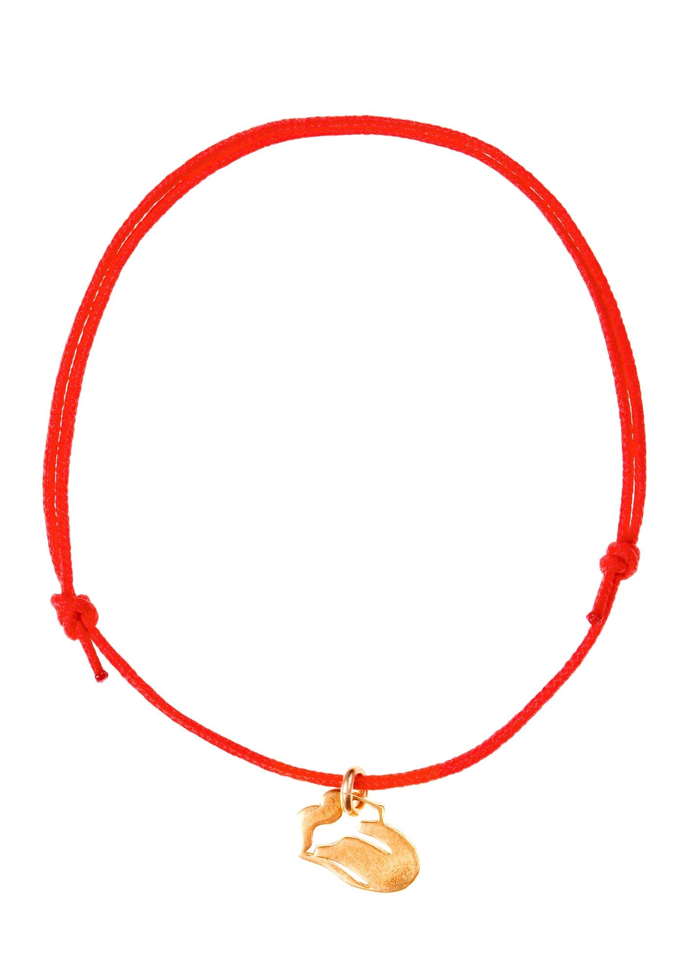 Armband Verstellbar Rot Anhänger Gold Zunge Rock Chaingang